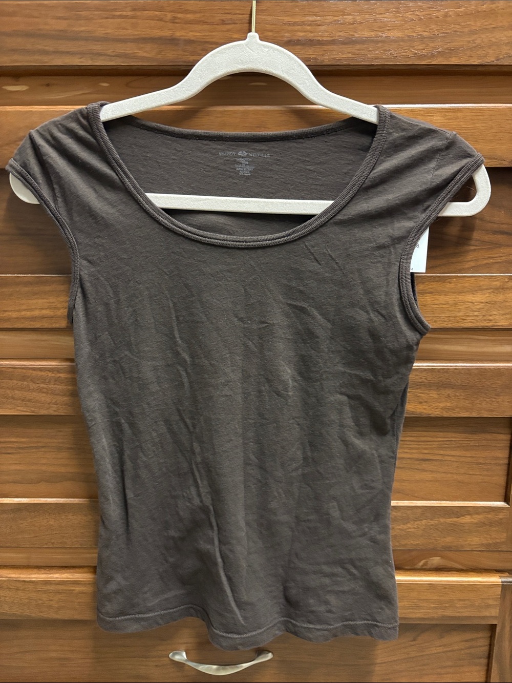 Brandy Melville NWT Brown Scoop Neck Tee